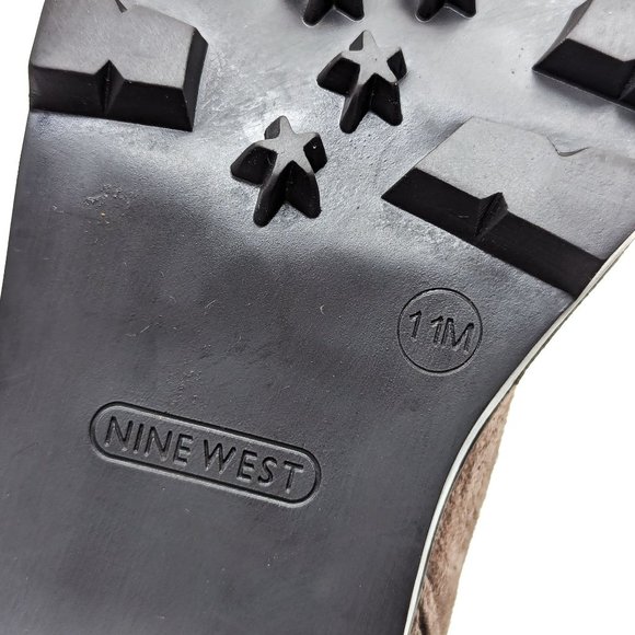 Nine West Women Ronda Brown Fabric Zip Lug Dressy Office Boots size 11 - Picture 4 of 12